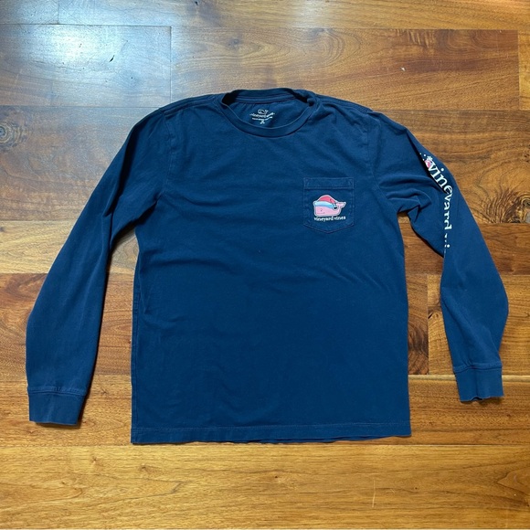 Vineyard Vines Christmas / Happy Holidays Long Sleeve Shirt Size Medium (12-14) - Picture 2 of 9